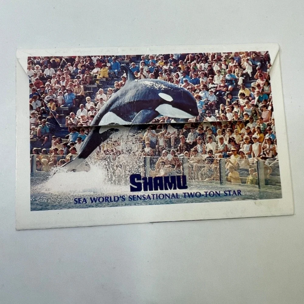 Shamu Whale Sea World Foldout Postcard Photo Booklet Vintage 1970s‎ San Diego CA